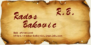 Radoš Baković vizit kartica